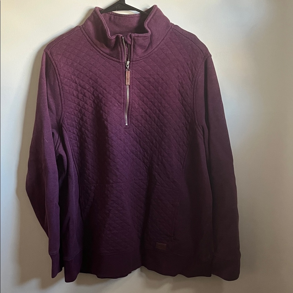 L.L. Bean Men's Plum Zip-Up Sweater